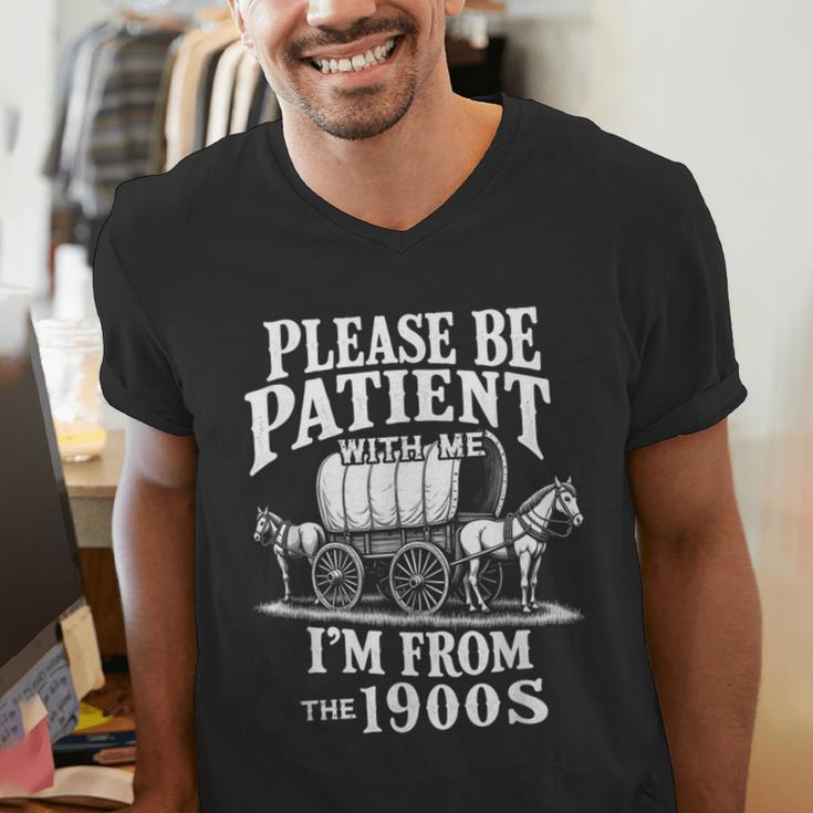 Playful Pace Humor Please Be Patient I'm From The 1900s Men's V-Neck T-Shirt