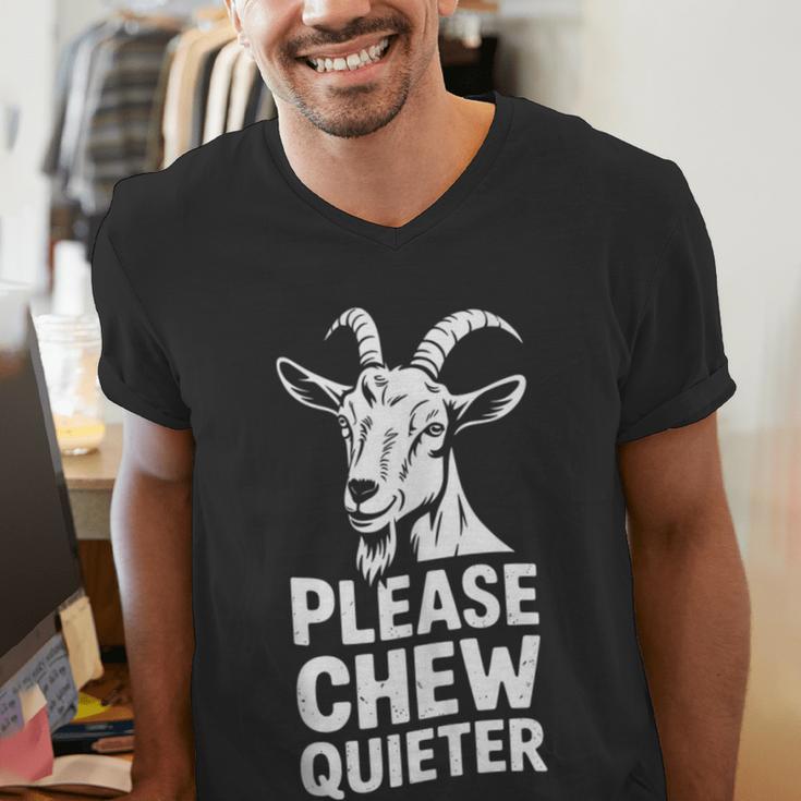 Please Chew Quieter Introvert Quietness Silence Lover Men's V-Neck T-Shirt
