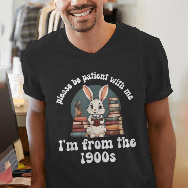 Please Be Patient With Me I'm From The 1900s Bunny 90s Men's V-Neck T-Shirt Please Be Patient With Me I'm From The 1900s Bunny 90s Men's V-Neck T-Shirt
