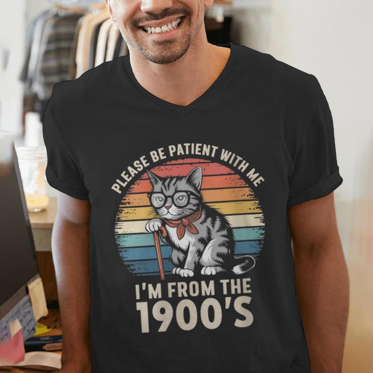 Please Be Patient With Me I'm From The 1900s Cat Men's V-Neck T-Shirt Please Be Patient With Me I'm From The 1900s Cat Men's V-Neck T-Shirt
