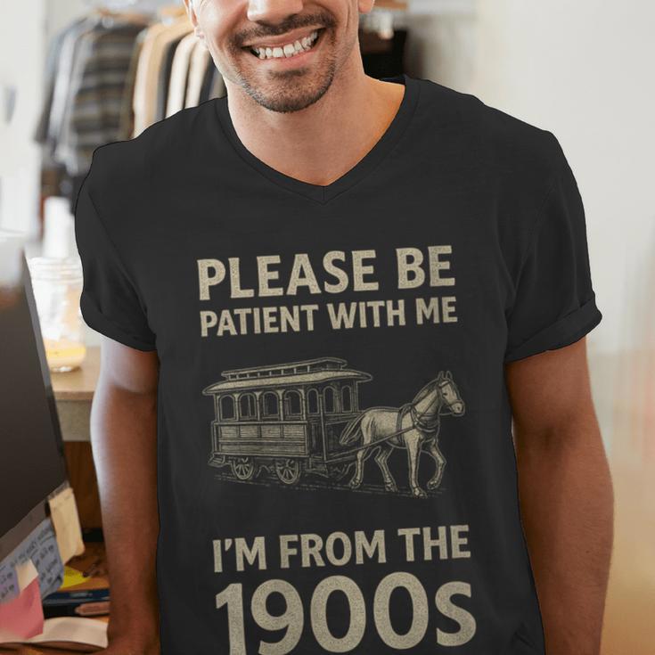 Please Be Patient With Me I'm From The 1900s Horse Carriage Men's V-Neck T-Shirt Please Be Patient With Me I'm From The 1900s Horse Carriage Men's V-Neck T-Shirt