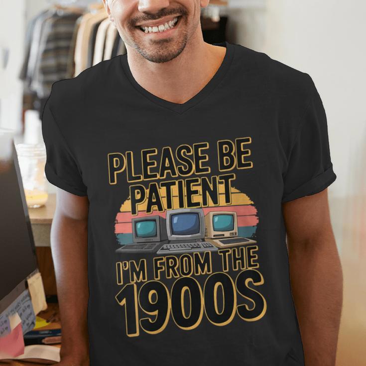 Please Be Patient I'm From The 1900s Retro Computer Men's V-Neck T-Shirt