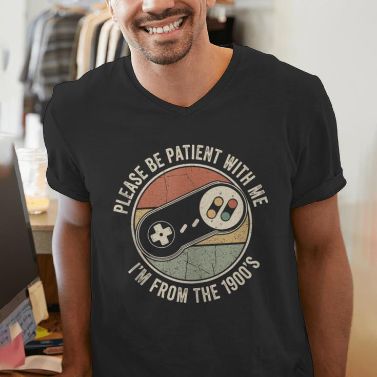 Please Be Patient With Me I'm From The 1900s Retro Gamer Men's V-Neck T-Shirt