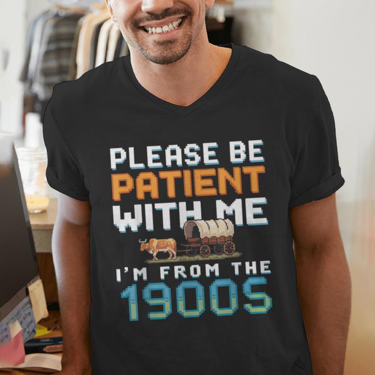 Please Be Patient With Me I'm From The 1900s Retro Grandpa Men's V-Neck T-Shirt
