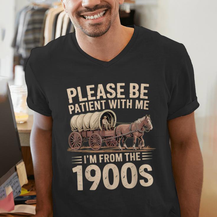 Please Be Patient With Me I'm From The 1900s Retro Humor Men's V-Neck T-Shirt