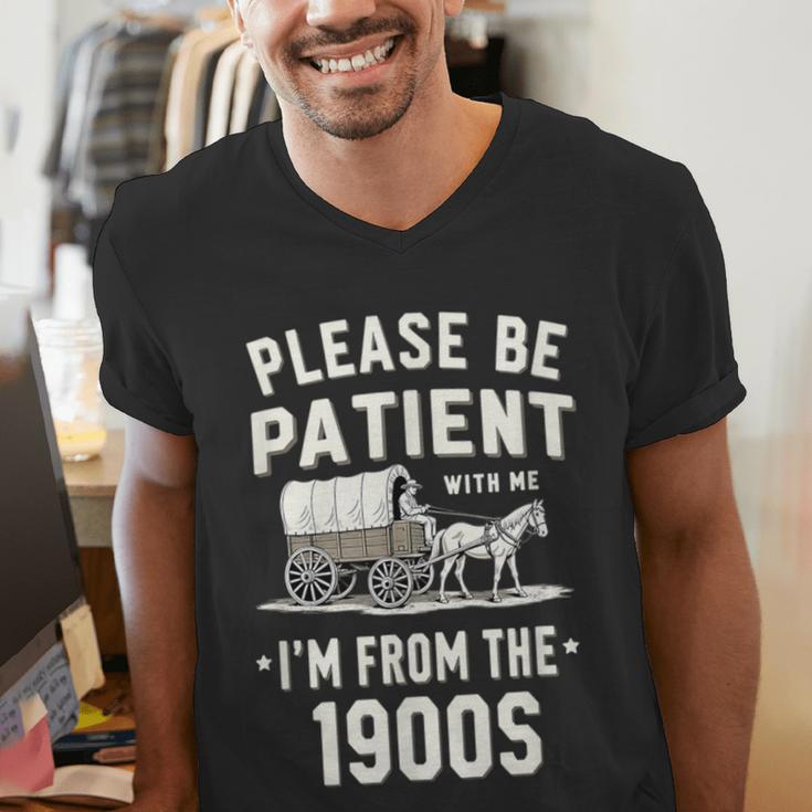 Please Be Patient I'm From The 1900s Retro Men's V-Neck T-Shirt Please Be Patient I'm From The 1900s Retro Men's V-Neck T-Shirt