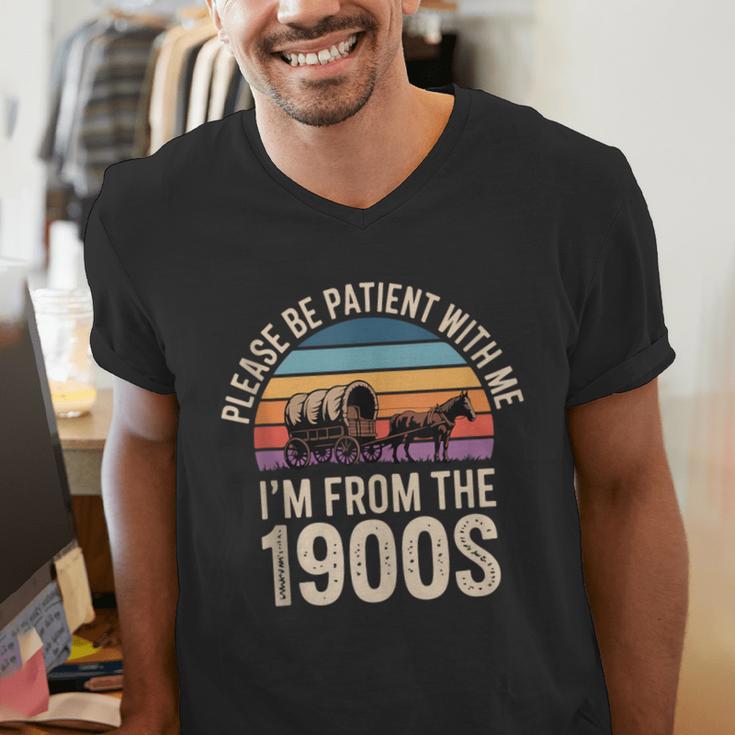 Please Be Patient With My I'm From The 1900s Retro Men's V-Neck T-Shirt