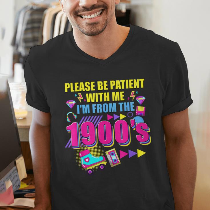 Please Be Patient With Me I'm From The 1900s Retro Vibes Men's V-Neck T-Shirt