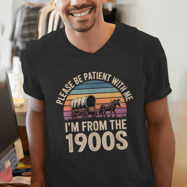 Please Be Patient With My I'm From The 1900s Retro Vintage Men's V-Neck T-Shirt