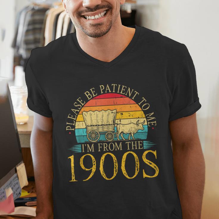 Please Be Patient To Me I'm From The 1900s Retro Vintage Men's V-Neck T-Shirt