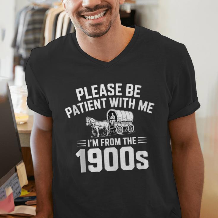 Please Be Patient With My I'm From The 1900s Sarcastic Men's V-Neck T-Shirt