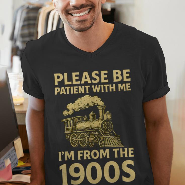 Please Be Patient With Me I'm From The 1900s Steam Train Men's V-Neck T-Shirt Please Be Patient With Me I'm From The 1900s Steam Train Men's V-Neck T-Shirt