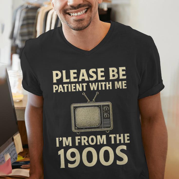 Please Be Patient With Me I'm From The 1900s Television Set Men's V-Neck T-Shirt