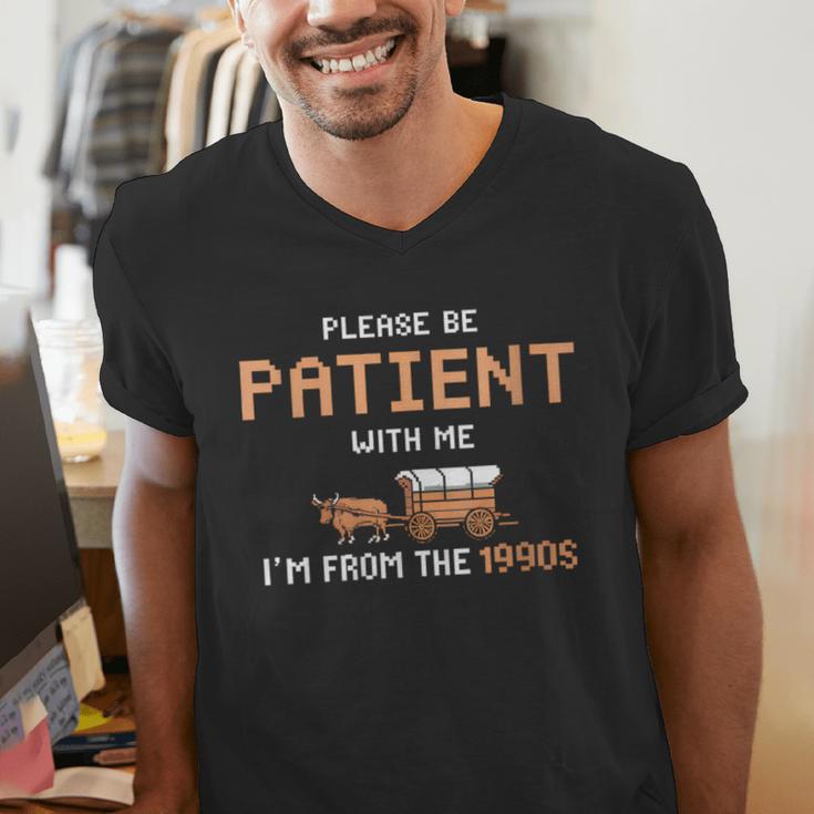 Please Be Patient With Me I'm From The 1900s Trail Wagon Men's V-Neck T-Shirt Please Be Patient With Me I'm From The 1900s Trail Wagon Men's V-Neck T-Shirt