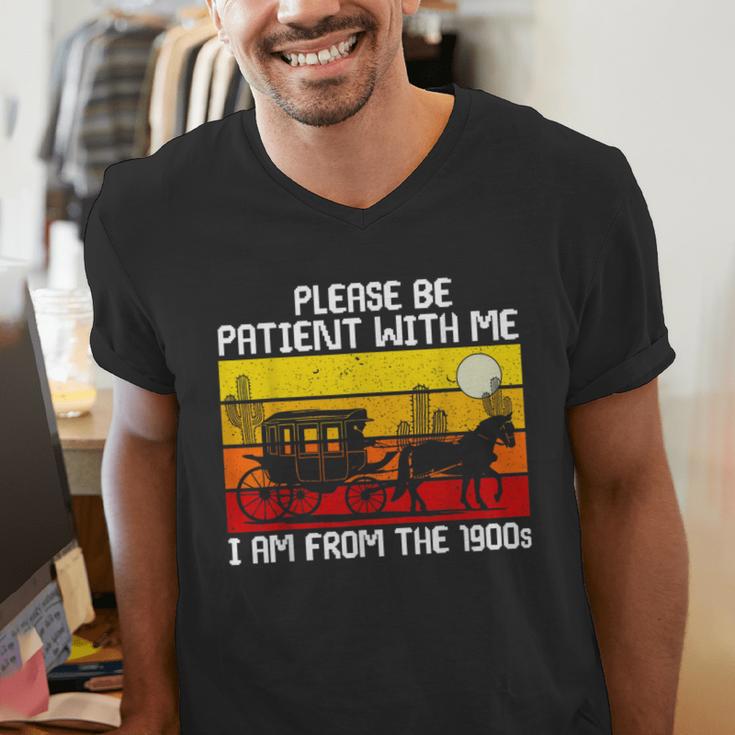 Please Be Patient With Me I'm From The 1900s Vintage Sun Set Men's V-Neck T-Shirt