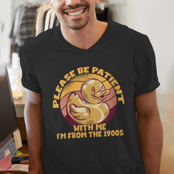Please Be Patient I'm From The 1900s Vintage Toy Duck Men's V-Neck T-Shirt
