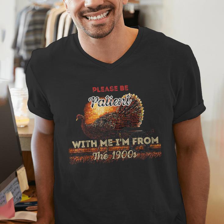 Please Be Patient With Me I'm From The 1900s Vintage Turkey Men's V-Neck T-Shirt