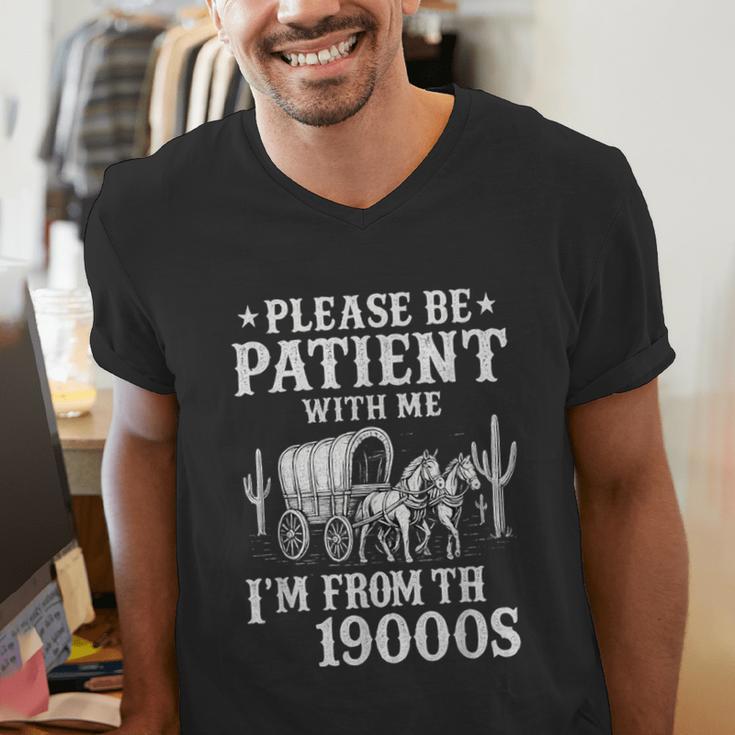 Please Be Patient I'm From The 1900s Western Wagon Men's V-Neck T-Shirt