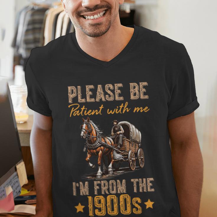 Please Be Patient With Mee I'm From The 1900s Minimalist Men's V-Neck T-Shirt