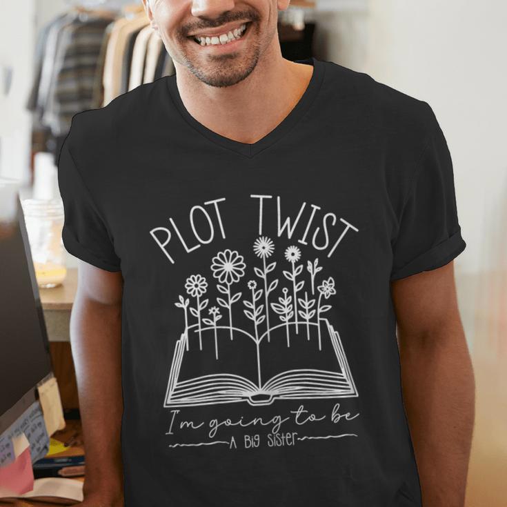 Plot Twist I'm Going To Be A Big Sister Literary Book Kids Men's V-Neck T-Shirt