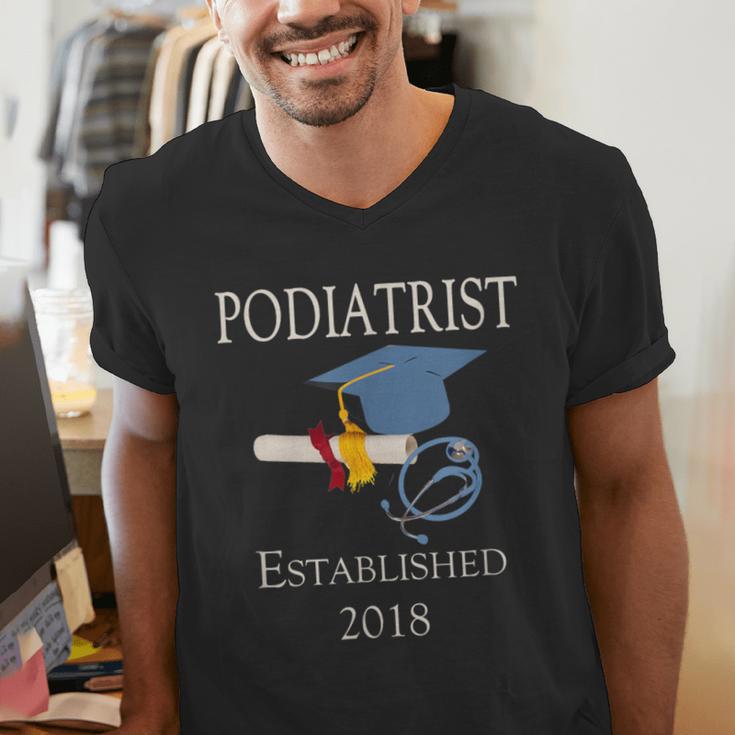 Podiatrist Established 2018 Med School Graduation Shirt Men's V-Neck T-Shirt