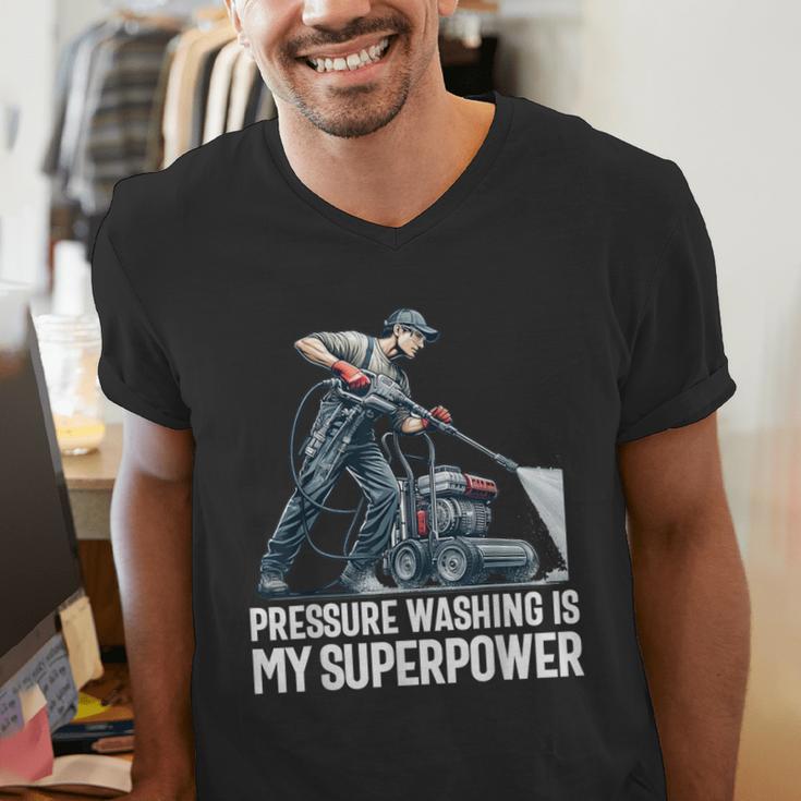 Power Washing Pressure Washing For Washer Dad Men Grandpa Men's V-Neck T-Shirt