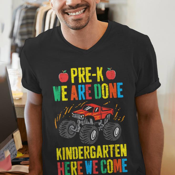 Pre-K Graduation Monster Truck Kindergarten Here We Come Men's V-Neck T-Shirt