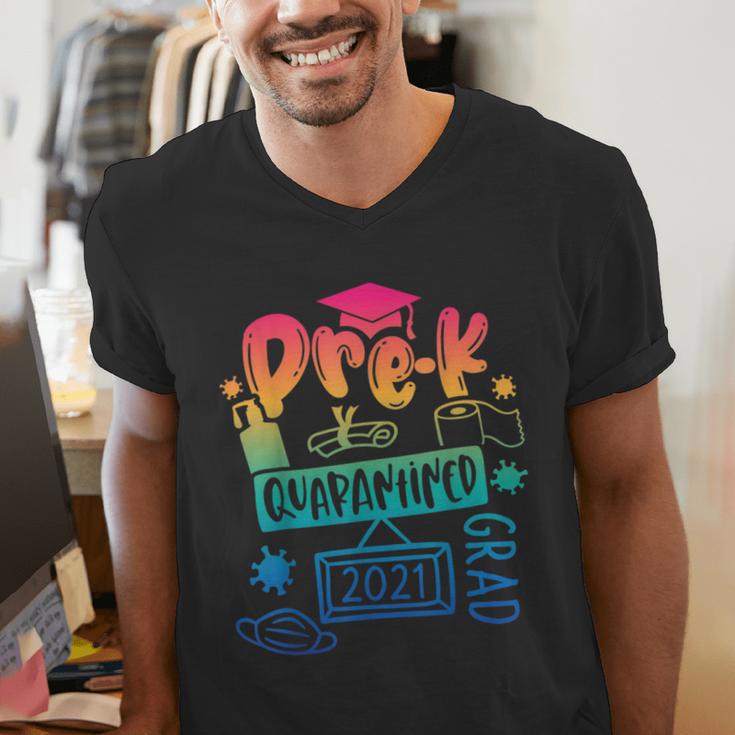 Pre-K Prek3 Prek4 Graduate Quarantine Preschool Graduation Men's V-Neck T-Shirt