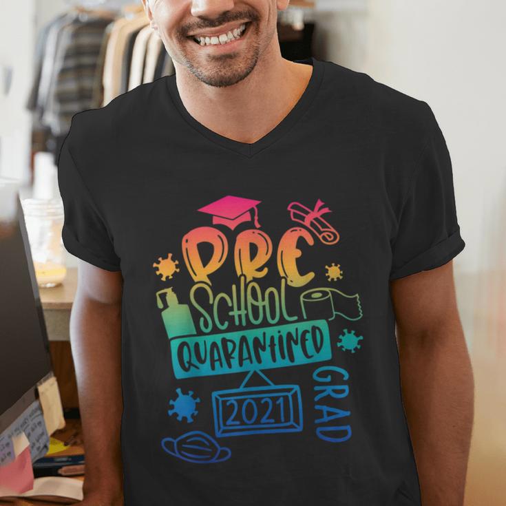 Preschool 2021 Graduate Prek Quarantine Preschool Graduation Men's V-Neck T-Shirt