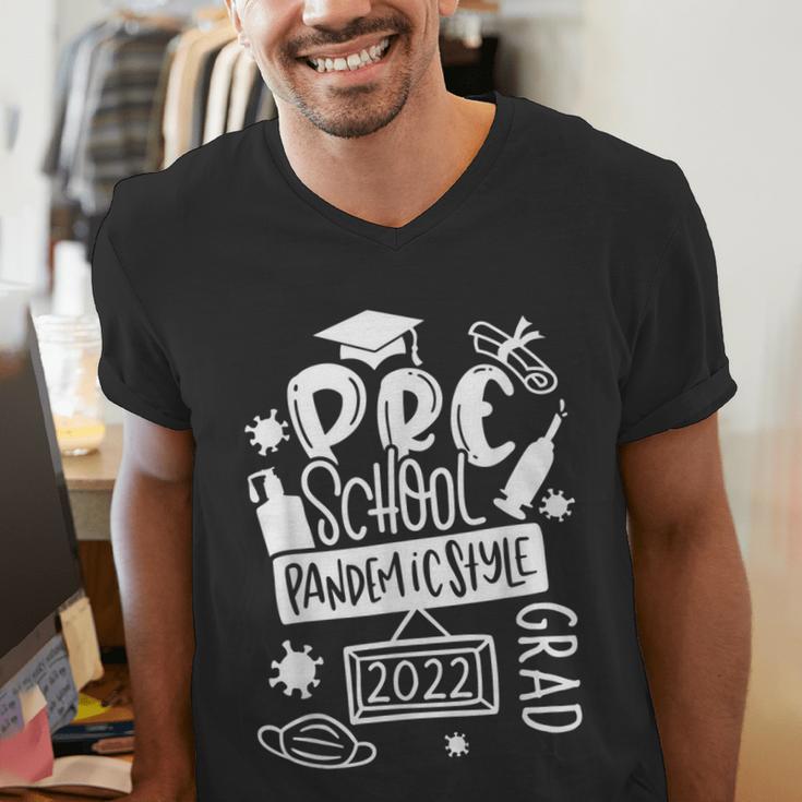 Preschool 2022 Graduate Pandemicstyle Prek3 Prek4 Graduation Men's V-Neck T-Shirt