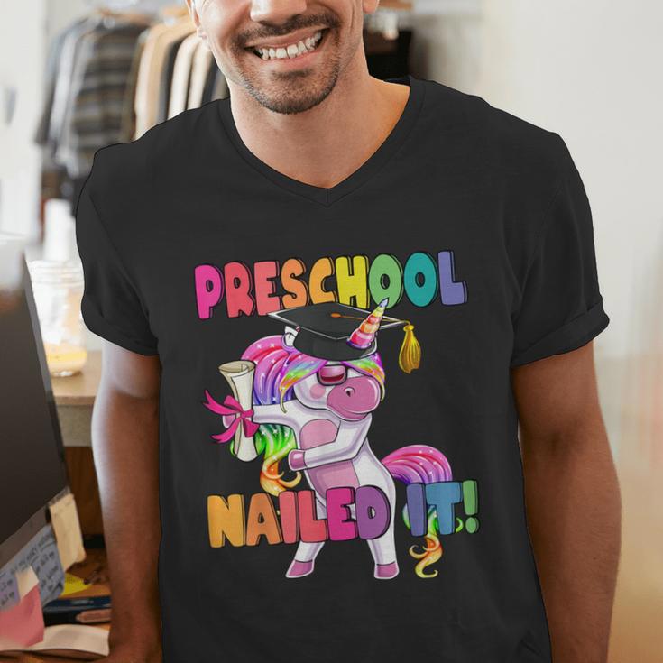 Preschool Nailed It Flossing Unicorn Graduation Shirt Men's V-Neck T-Shirt