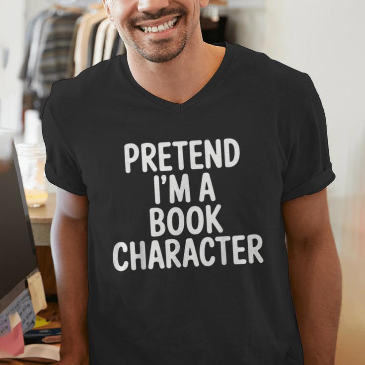 Pretend I'm A Book Character Costumes For Kids Halloween Men's V-Neck T-Shirt Pretend I'm A Book Character Costumes For Kids Halloween Men's V-Neck T-Shirt