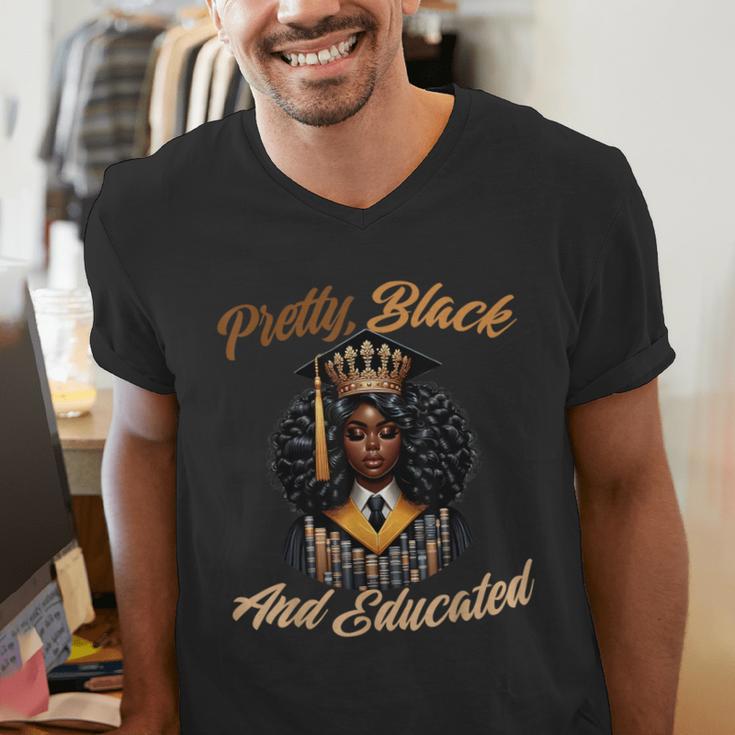 Pretty Educated African American Graduation Class 2024 Men's V-Neck T-Shirt