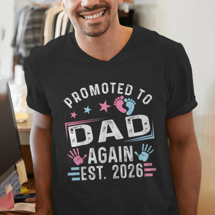 Promoted To Dad Again Est 2026 Vintage Dad Men's V-Neck T-Shirt
