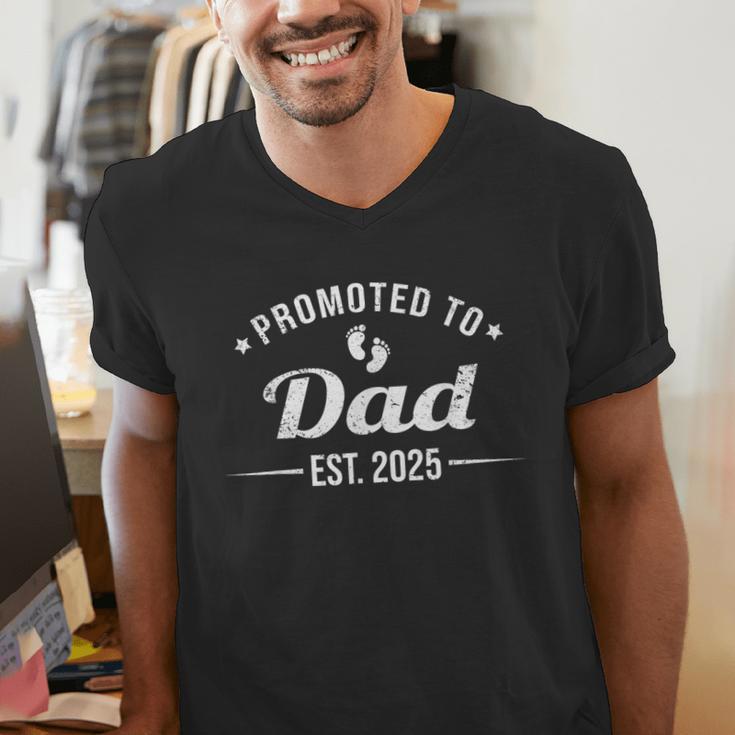Promoted To Dad EST 2025 Soon To Be Dad Men's V-Neck T-Shirt Promoted To Dad EST 2025 Soon To Be Dad Men's V-Neck T-Shirt