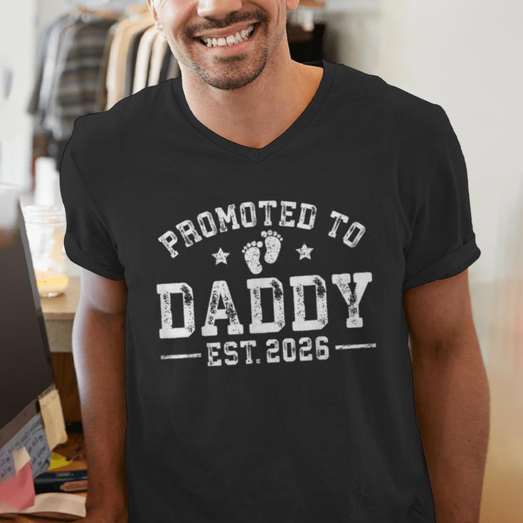 Promoted To Daddy Est 2026 1st Time Dad New Daddy Men's V-Neck T-Shirt Promoted To Daddy Est 2026 1st Time Dad New Daddy Men's V-Neck T-Shirt