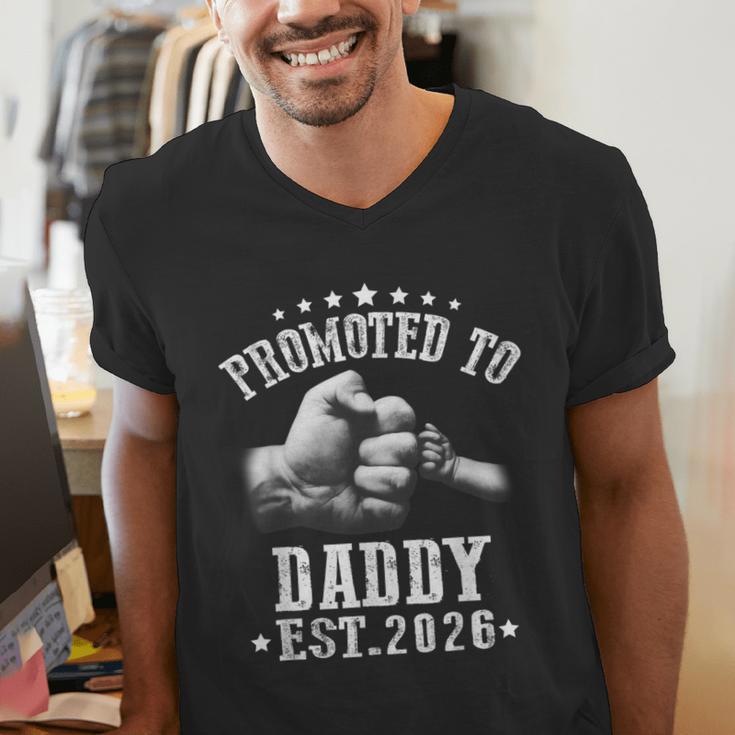 Promoted To Daddy Est 2026 Soon To Be Daddy 2026 Men's V-Neck T-Shirt Promoted To Daddy Est 2026 Soon To Be Daddy 2026 Men's V-Neck T-Shirt