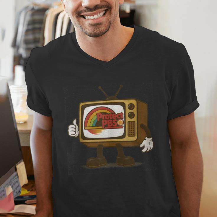 Protect PBS 80s Nostalgia Television Shirt Men's V-Neck T-Shirt Protect PBS 80s Nostalgia Television Shirt Men's V-Neck T-Shirt