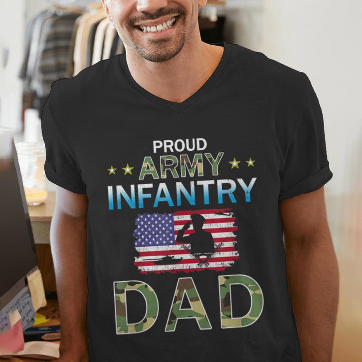 Proud Army Dad-Army Infantry Dad Camouflage Graphics Army Men's V-Neck T-Shirt