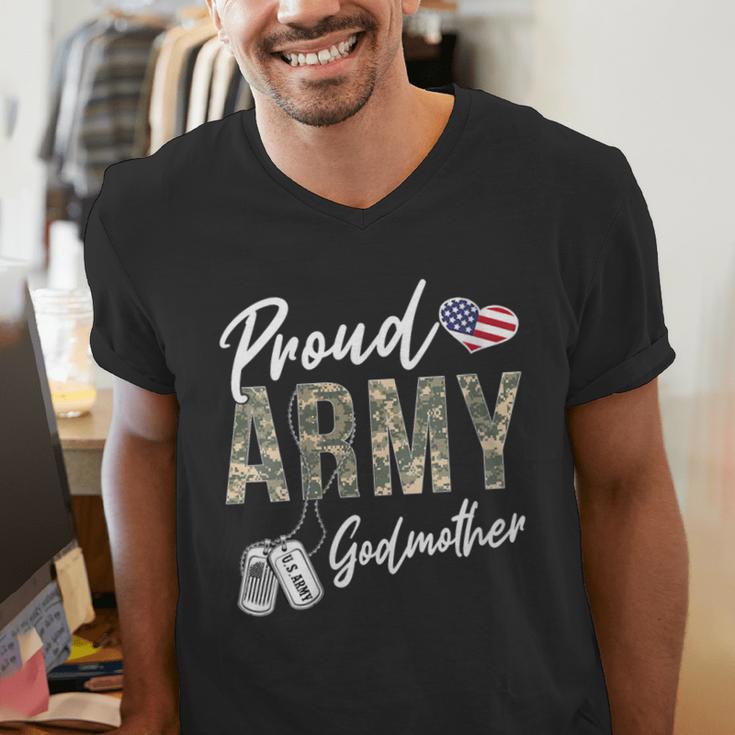 Proud Army Godmother Army Graduation Godmother US Army Men's V-Neck T-Shirt