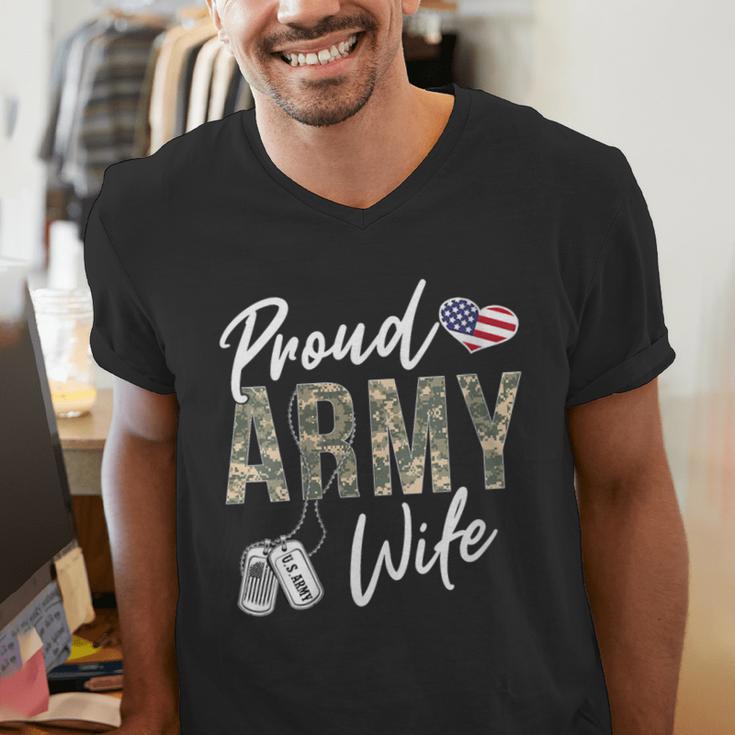 Proud Army Wife Army Graduation Wife US Army Wife Men's V-Neck T-Shirt
