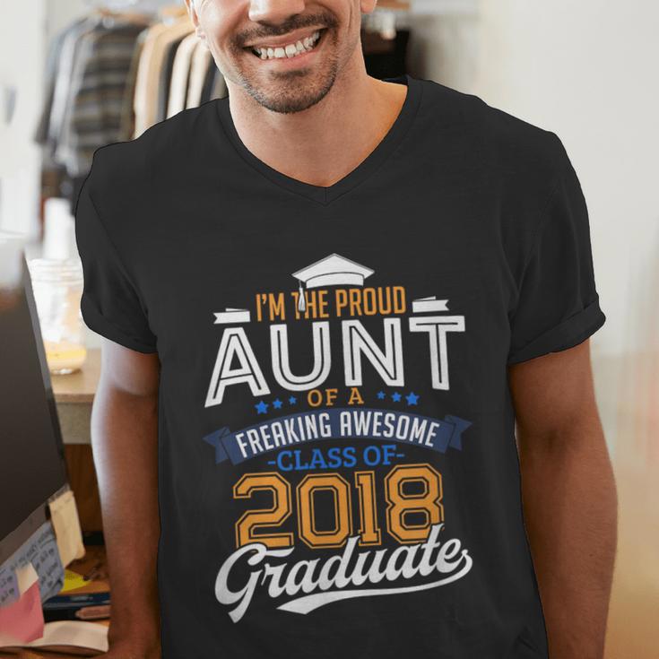 Proud Aunt Of 2018 Graduate Shirt Graduation Grad Class Men's V-Neck T-Shirt