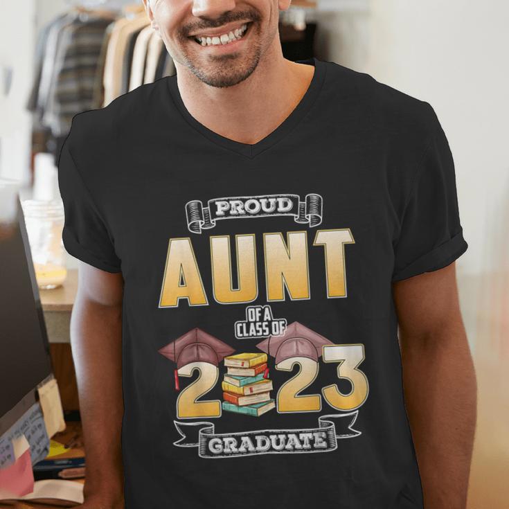 Proud Aunt Of A Class Of 2023 Graduate Graduation Women Men's V-Neck T-Shirt
