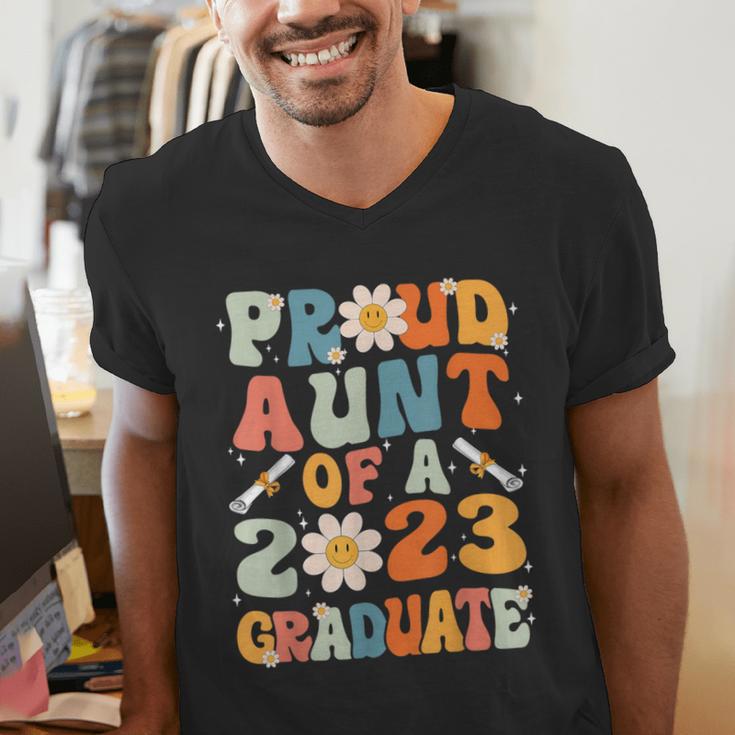 Proud Aunt Of A Class Of 2023 Graduated Graduation Women Men's V-Neck T-Shirt