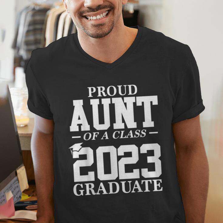 Proud Aunt Graduation Senior 23 Grad Class Of 2023 Men's V-Neck T-Shirt