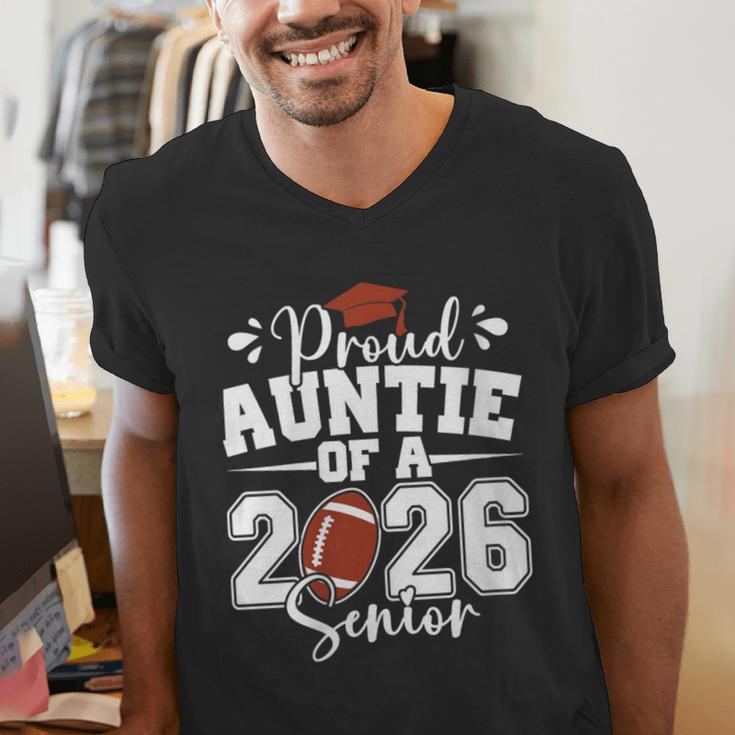 Proud Auntie Of A 2026 Senior Football Graduation Family Men's V-Neck T-Shirt