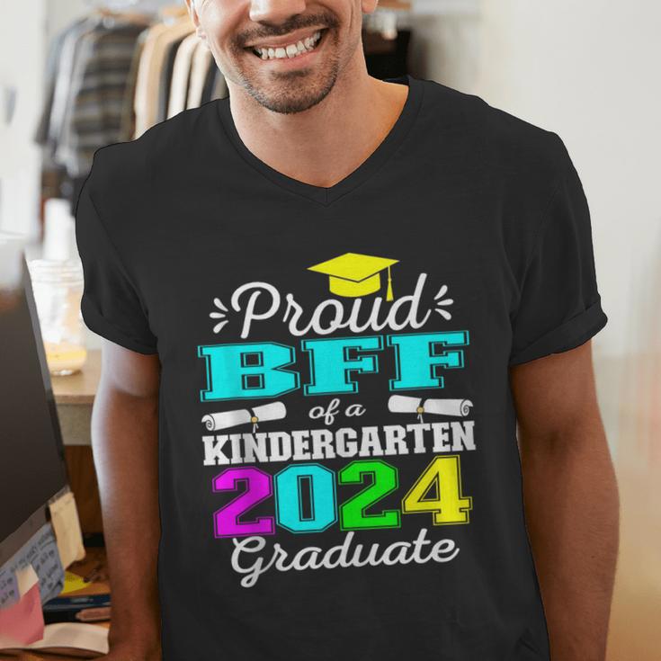 Proud Bff Of Kindergarten Graduate 2024 Graduation Bff Men's V-Neck T-Shirt