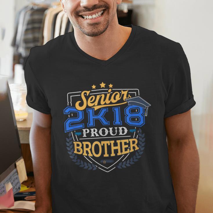 Proud Brother Of A 2018 Senior Shirt Graduation Grad 2K18 Men's V-Neck T-Shirt