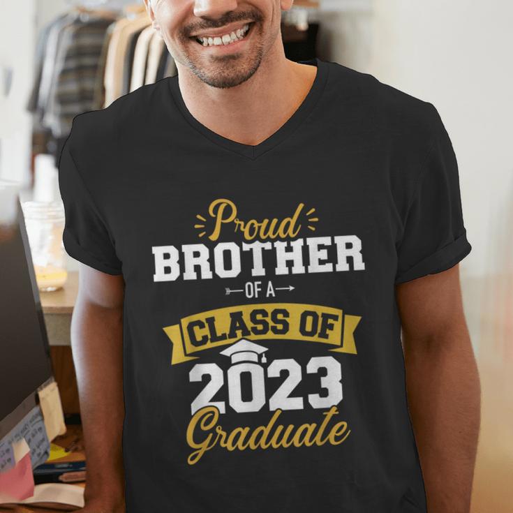 Proud Brother Of a Class Of 2023 Graduate Senior Graduation Men's V-Neck T-Shirt
