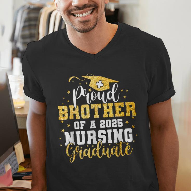 Proud Brother Class Of 2025 Nursing Graduate Graduation Men's V-Neck T-Shirt